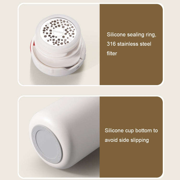 316 Stainless Steel Outdoor Sports Large Capacity Thermos Cup with Tea Filter, Color: 1200ml White