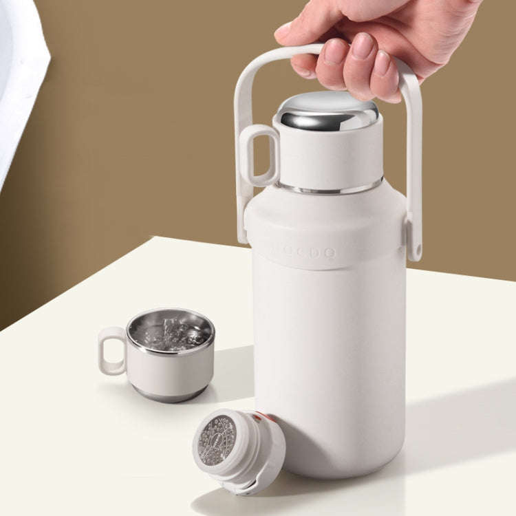 316 Stainless Steel Outdoor Sports Large Capacity Thermos Cup with Tea Filter, Color: 1000ml Green