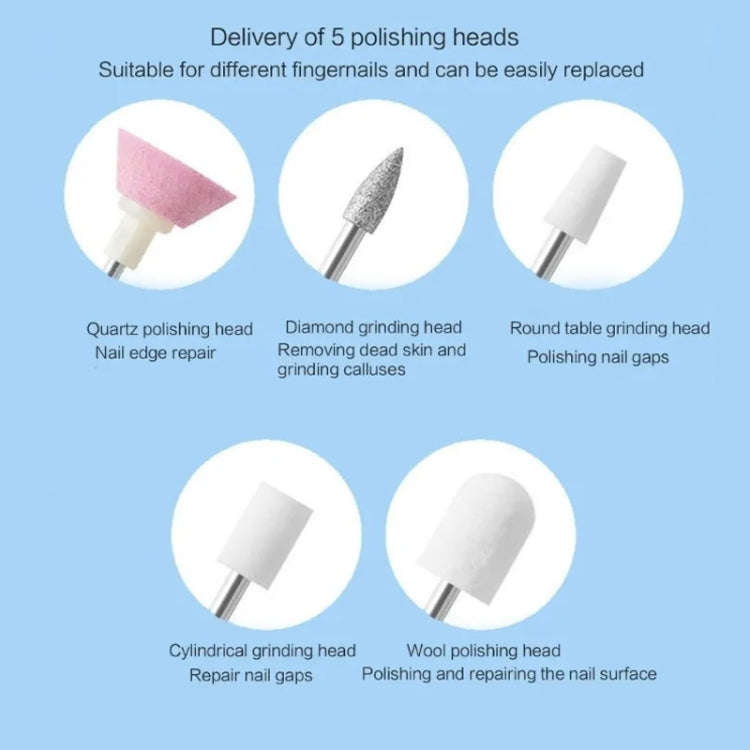 M3 USB Charging Portable Electric Nail Polisher Nail Art Tools Home Nail Art Instrument(Pink)