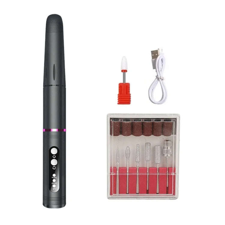 HX-08 USB Charging Portable Manicure Remover and Polisher Home Nail Art Tools(Grey)