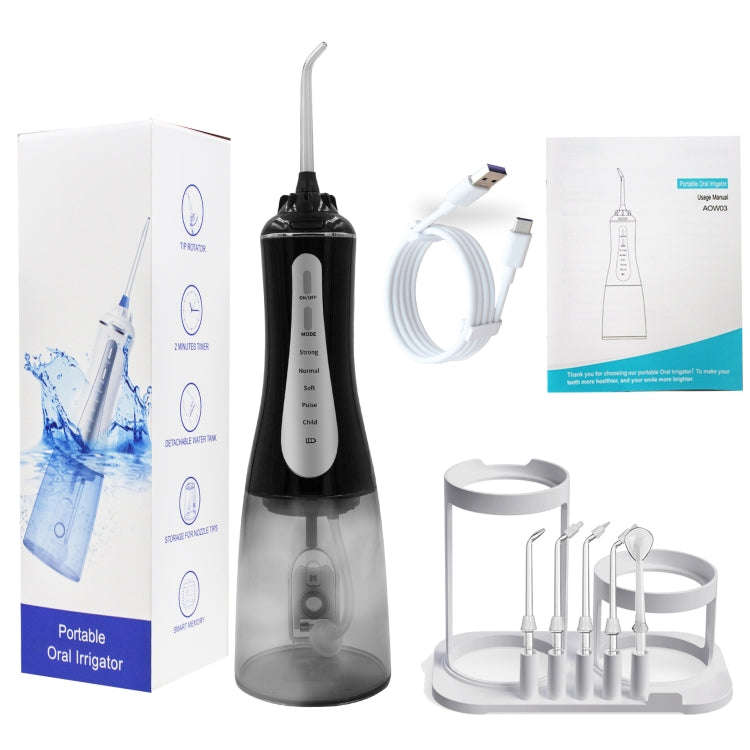 350ML Water Tank Oral Irrigator Rechargeable 5 Gear Adustable Water Flosser, Spec: With  Bracket ...