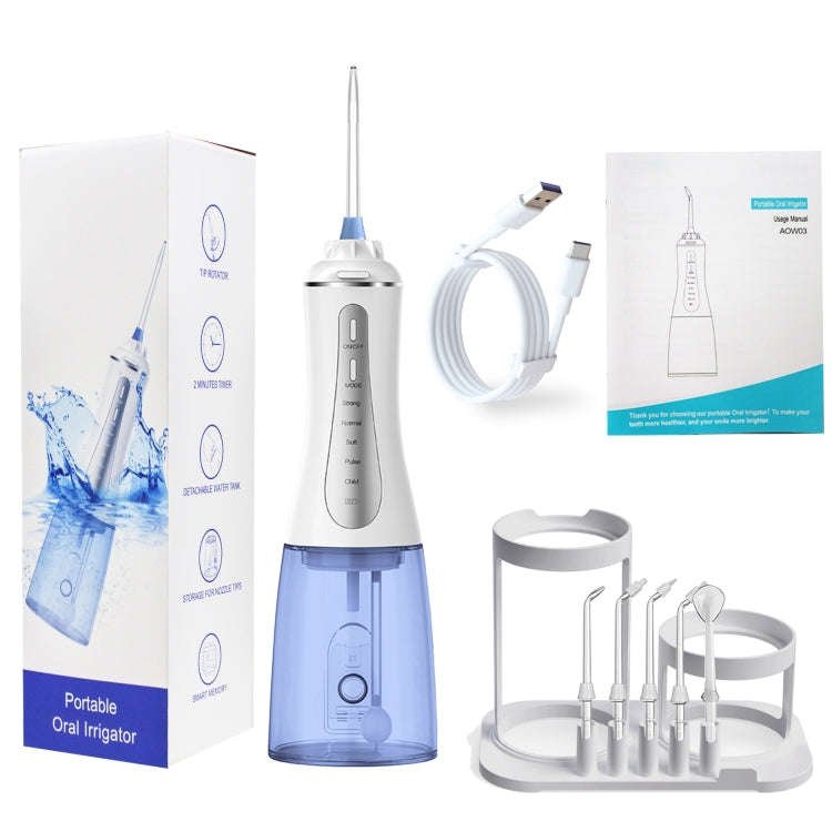 350ML Water Tank Oral Irrigator Rechargeable 5 Gear Adustable Water Flosser, Spec: With  Bracket ...