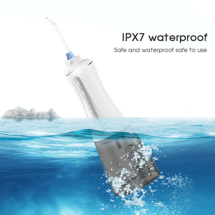 350ML Water Tank Oral Irrigator Rechargeable 5 Gear Adustable Water Flosser, Spec: White+Gray Tank