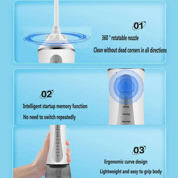 350ML Water Tank Oral Irrigator Rechargeable 5 Gear Adustable Water Flosser, Spec: With  Bracket ...