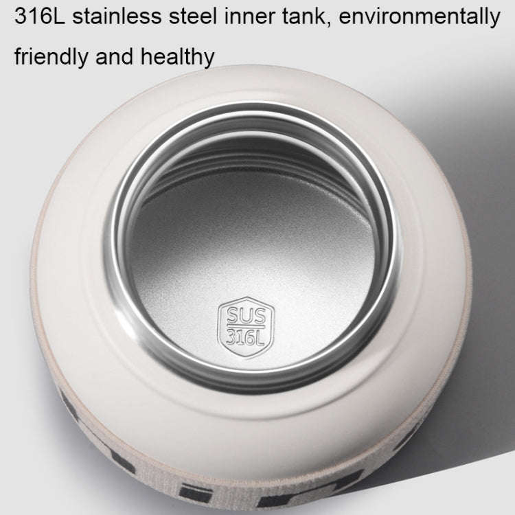 600ml 316 Stainless Steel Portable Thermos Coffee Cup with Tea Filter(White)