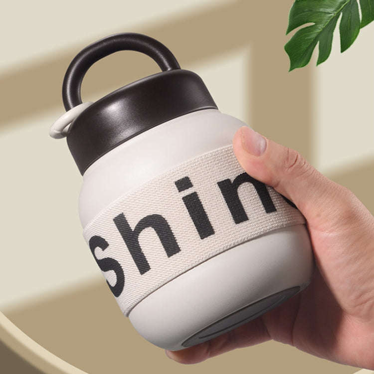 600ml 316 Stainless Steel Portable Thermos Coffee Cup with Tea Filter(White)
