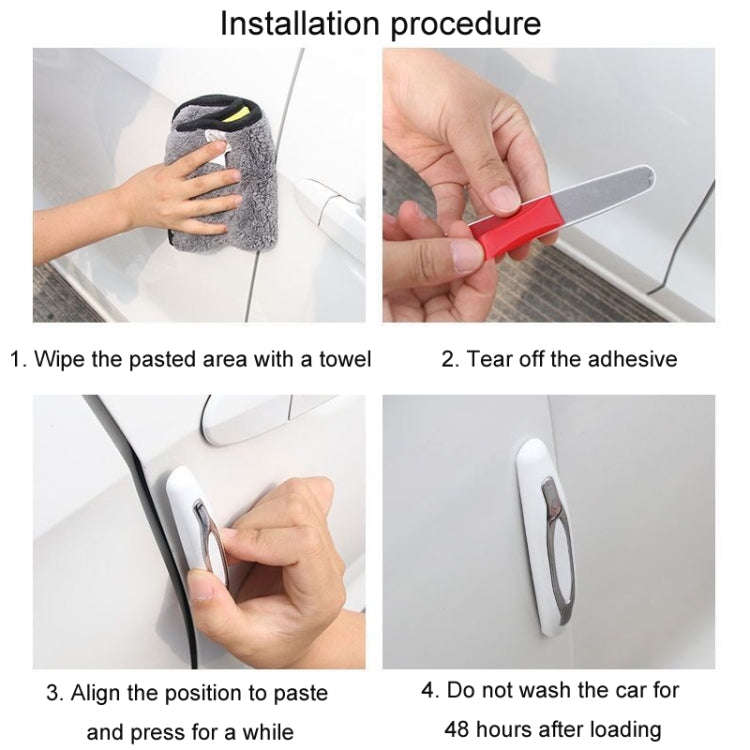 4pcs/set Car Door Anti-collision Strips Rearview Mirror Anti-scratch Stickers(Grey)