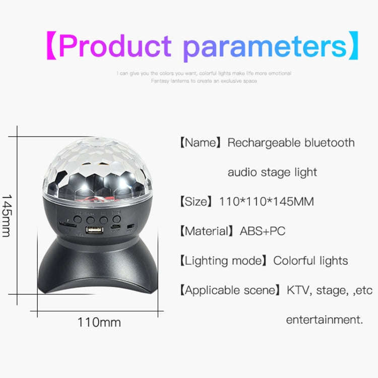 Home LED Magic Ball Lights Bounce Ambient Lamps Room Sound Lights Balls, Color: Charging Model Bl...