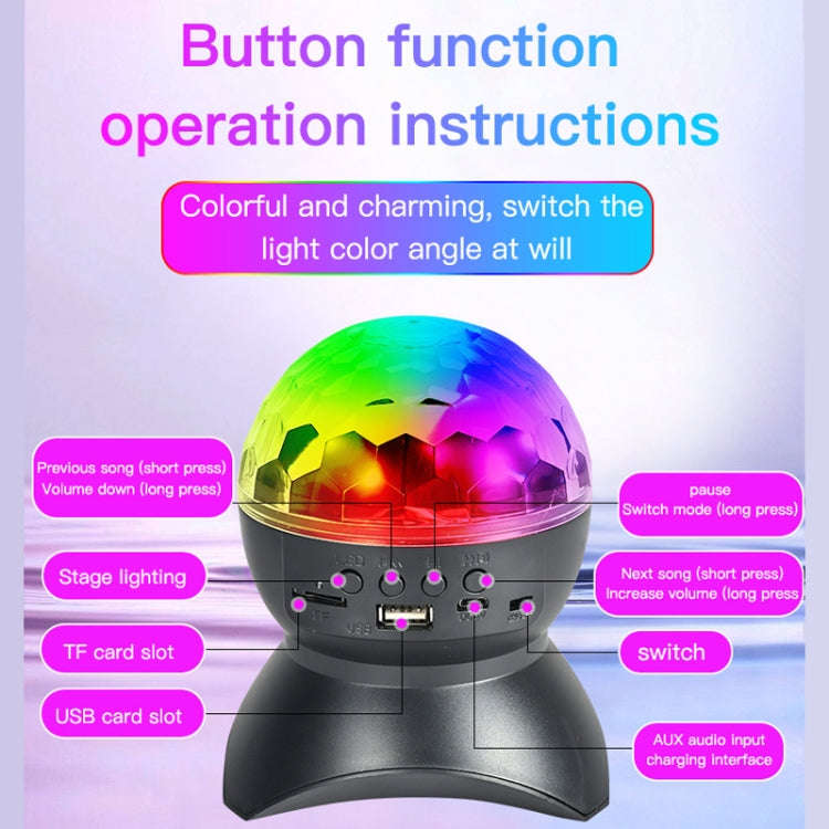 Home LED Magic Ball Lights Bounce Ambient Lamps Room Sound Lights Balls, Color: Charging Model Bl...