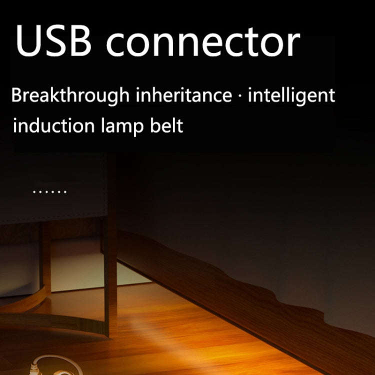 2m LED Body Sensor Flexible Light Strip Smart Sensor USB Light Strip(Warm White)