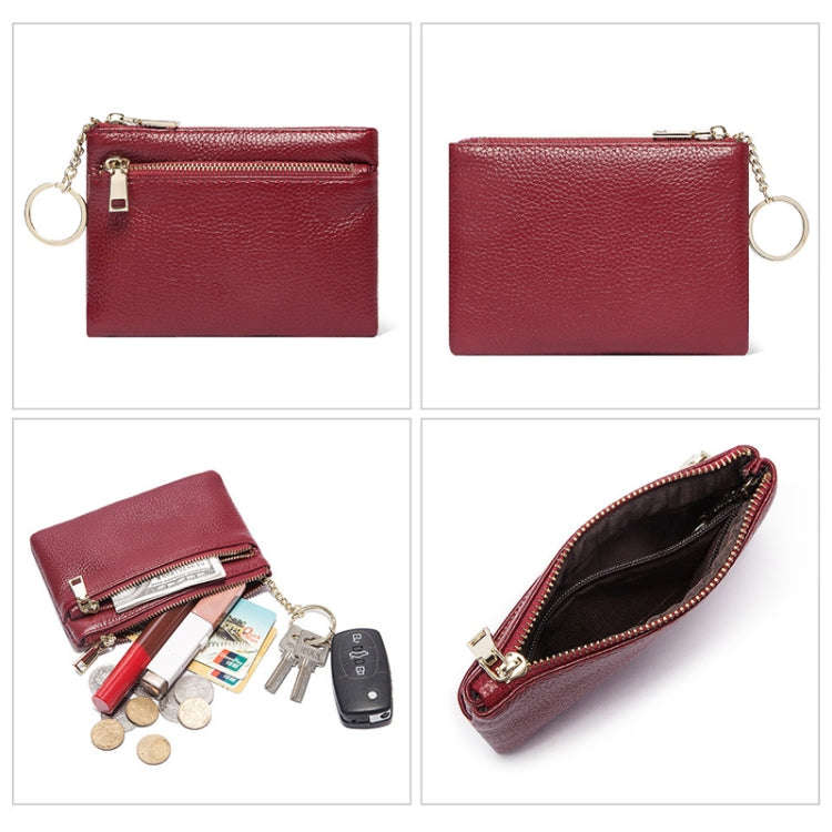 HUMERPAUL WX2010 Ladies Leather Mini Wallet Portable Coin Purse And Card Holder, Size: L(Black)