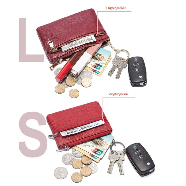 HUMERPAUL WX2010 Ladies Leather Mini Wallet Portable Coin Purse And Card Holder, Size: S(Red)