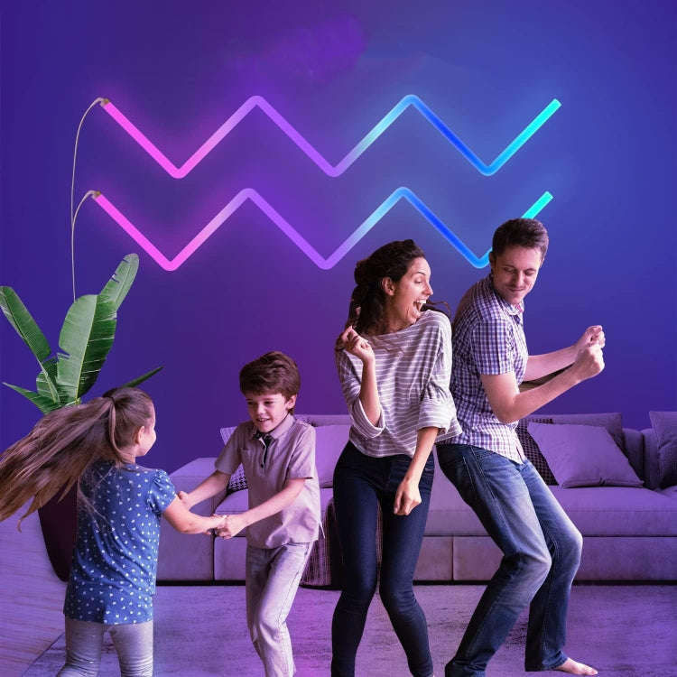 8pcs+4 Corners Bluetooth 12V RGBIC Splicing Wall Light Intelligent Remote Control Indoor Decorati...