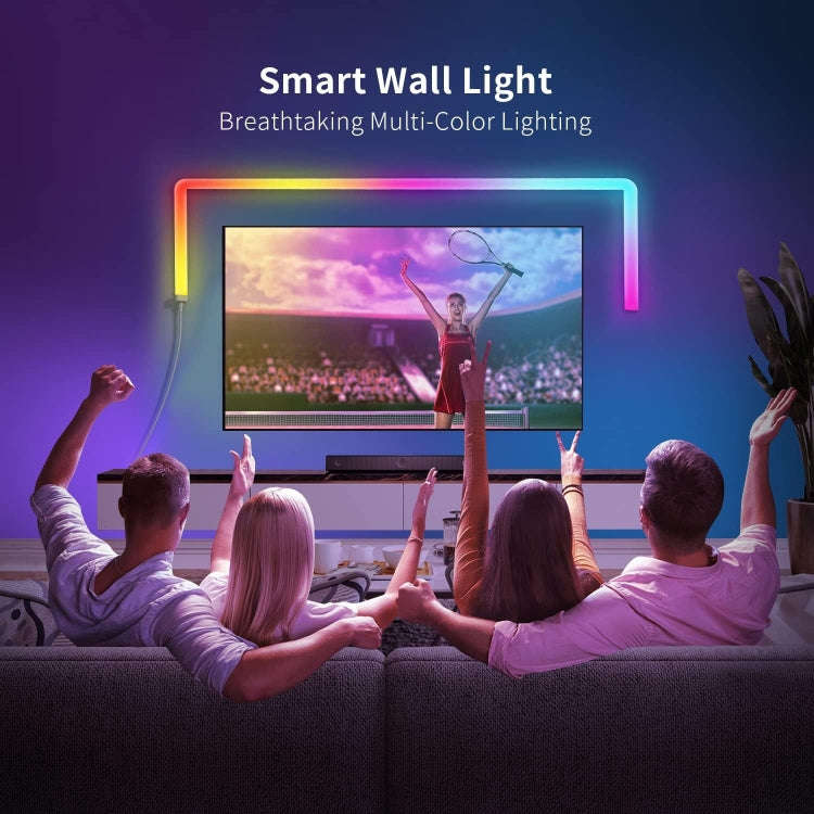 8pcs+4 Corners Bluetooth 12V RGBIC Splicing Wall Light Intelligent Remote Control Indoor Decorati...