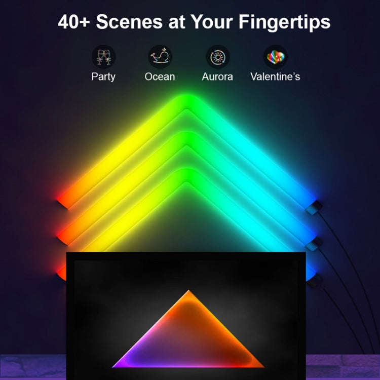 8pcs+4 Corners Bluetooth 12V RGBIC Splicing Wall Light Intelligent Remote Control Indoor Decorati...