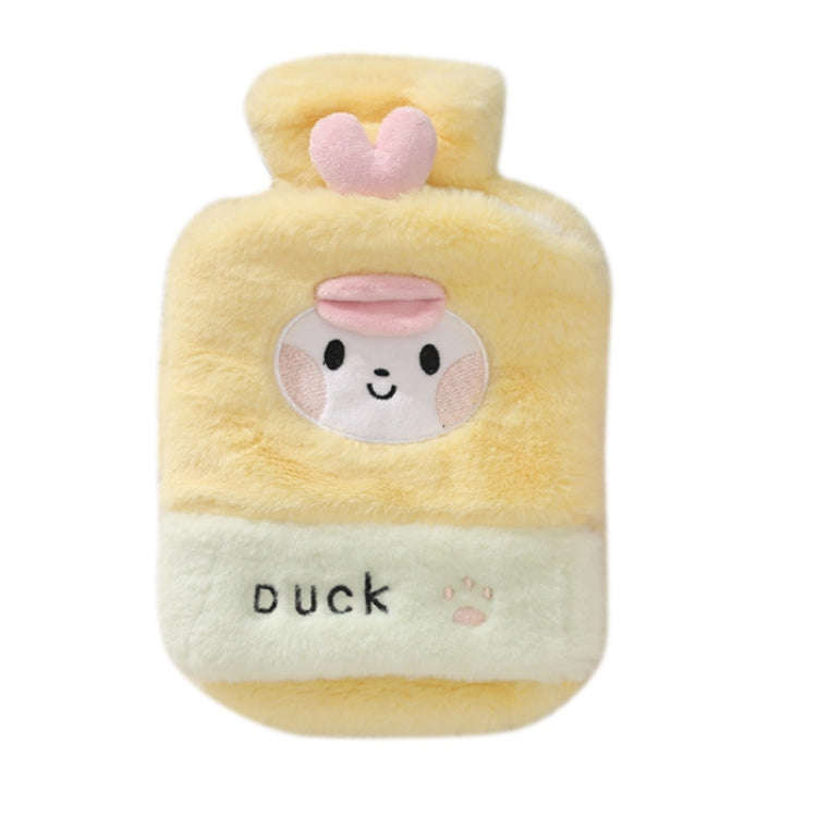 1L Hot Water Bag Dual Hands Plush Cute Hand Warmer, Style: Brown Bear