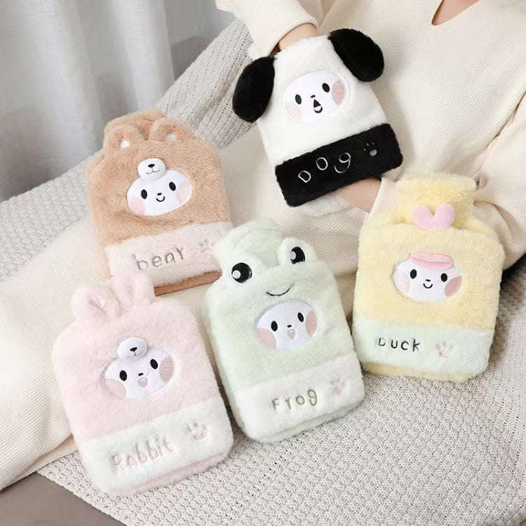 1L Hot Water Bag Dual Hands Plush Cute Hand Warmer, Style: Brown Bear