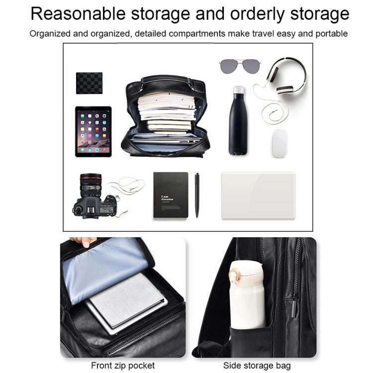 WEIXIER B677 Large Capacity Waterproof Business Backpack with USB Charging Hole(Gray Blue)