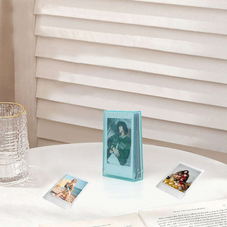 3 inch Ice Cream Glitter Photo Box Celebrity Photo Card Storage Box For Polaroids, Color: Green