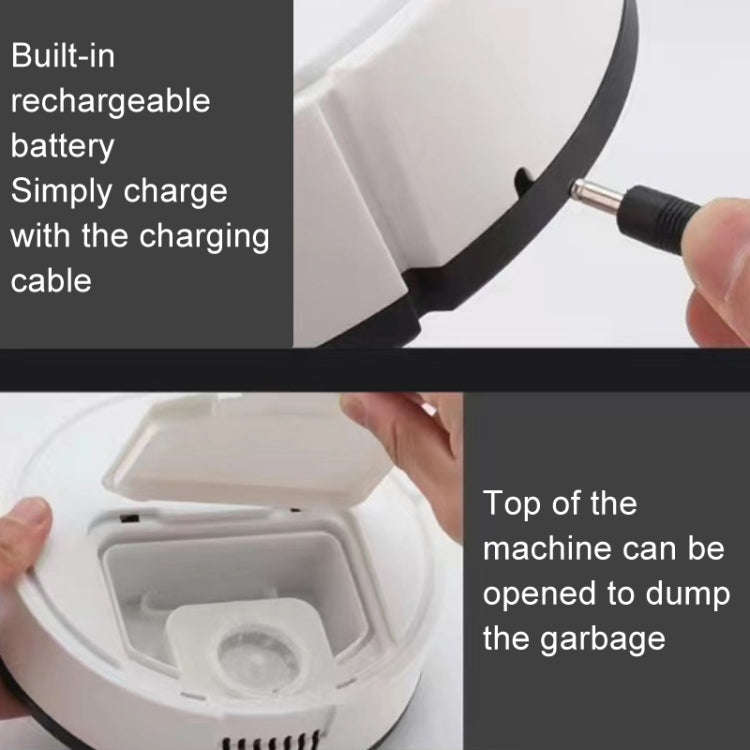 Field Sweeping Robot Auto Family Mini Cleaning Machine USB Charging Smart Vacuum(White)
