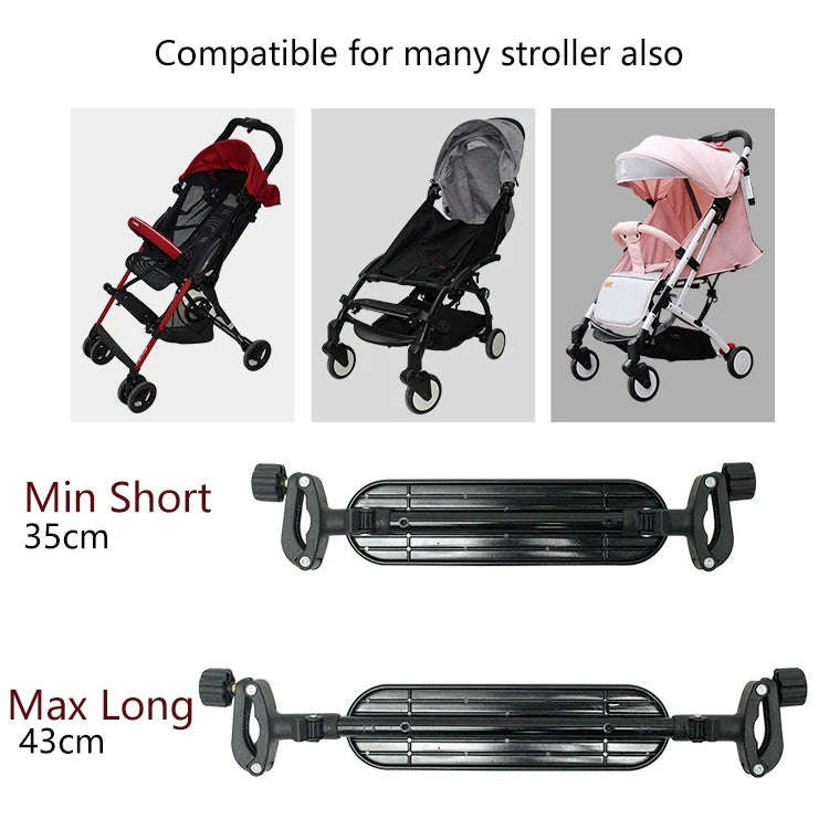 Baby Stroller Accessories Adjustable Pedal Footrest Highchair Footboard(Black)