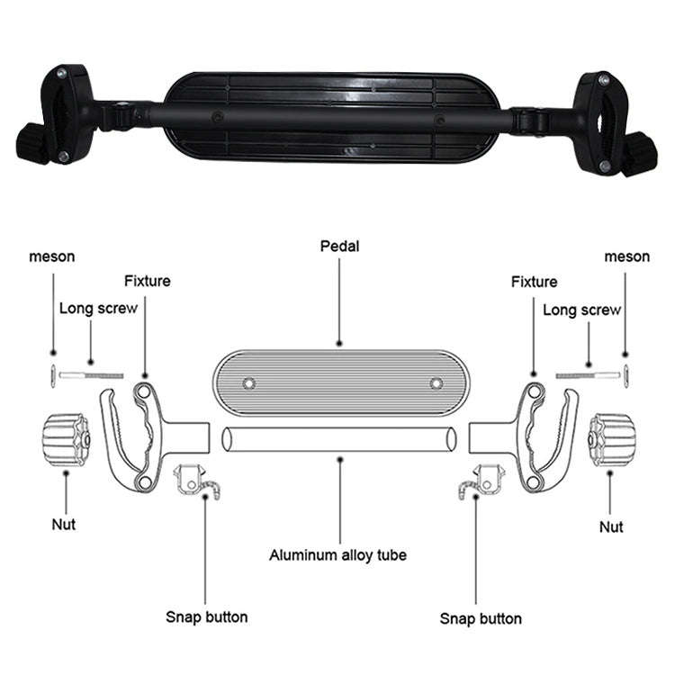 Baby Stroller Accessories Adjustable Pedal Footrest Highchair Footboard(Black)
