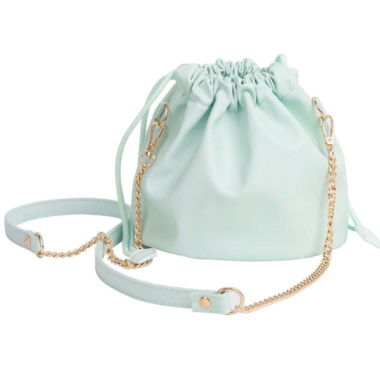 Leather Large-capacity Drawstring Pocket Portable Waterproof Camera Bag(Green)
