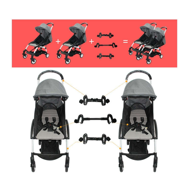 Twin Stroller Connector Turns Two Single Strollers Into A Double Stroller, Spec: Three Short