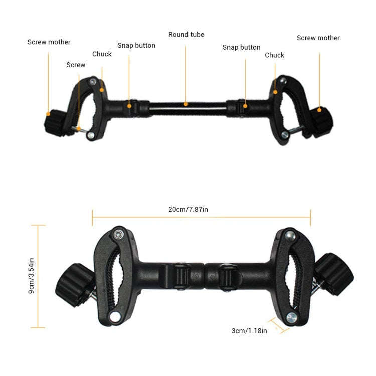 Twin Stroller Connector Turns Two Single Strollers Into A Double Stroller, Spec: Three Short