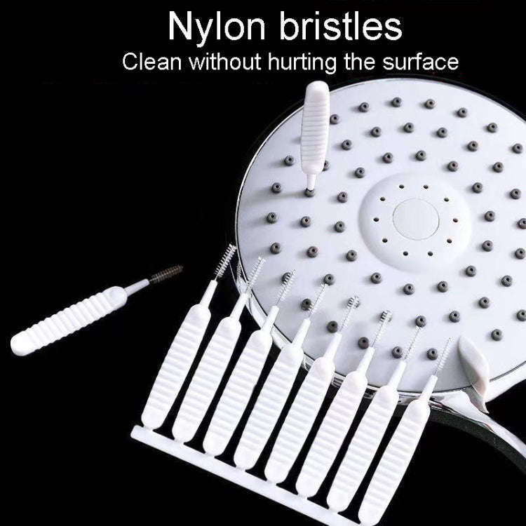 10pcs /Pack Multifunctional Shower Hole Cleaning Brush Anti-Blocking Bath Faucet Washing Tool(White)
