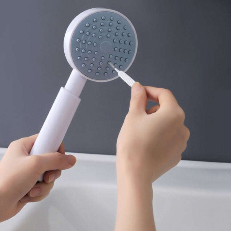 10pcs /Pack Multifunctional Shower Hole Cleaning Brush Anti-Blocking Bath Faucet Washing Tool(White)