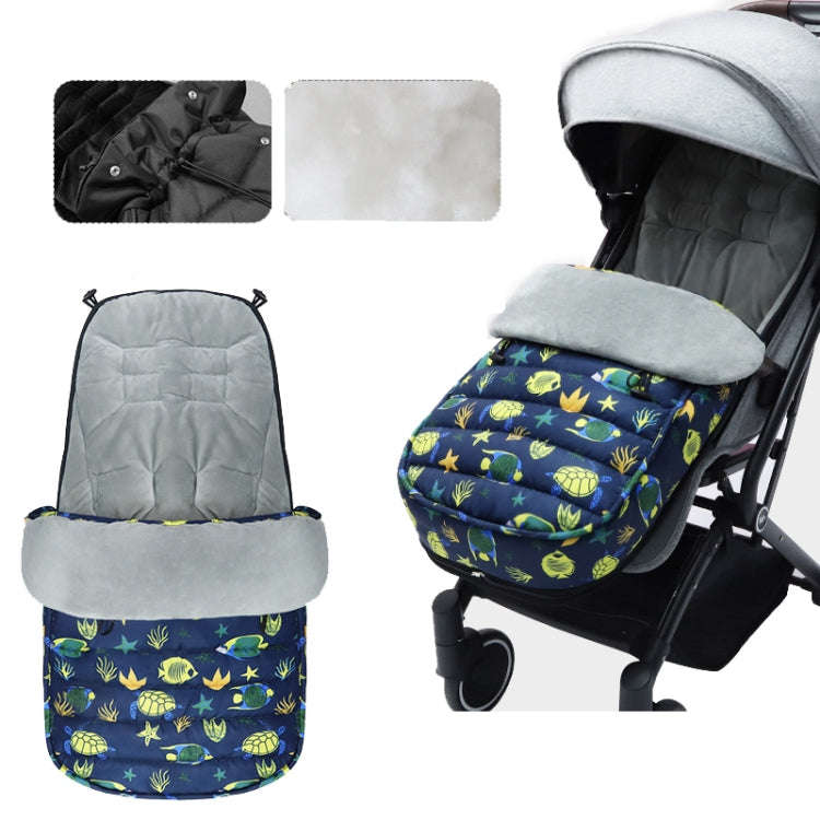 Universal Stroller Sleeping Bag Windproof Footmuff Non-Slip Warm Bunting Bag, Style: Underwater W...