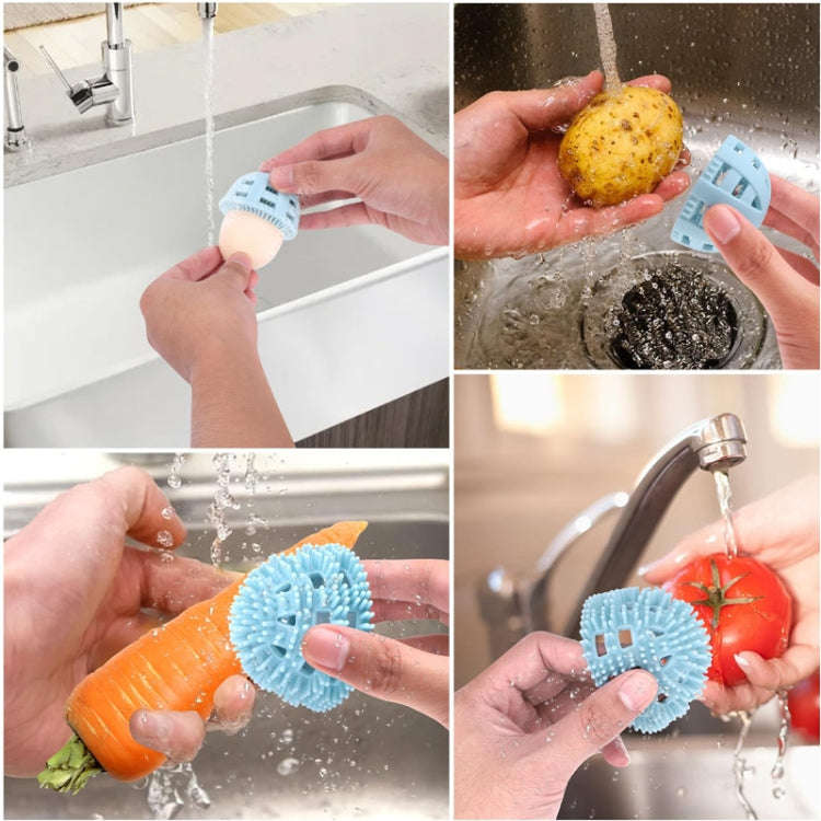 Silicone Egg Brush Cleaner Vegetable Scrubber(Pink)