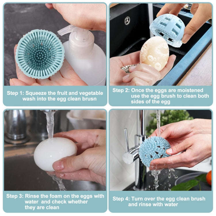 Silicone Egg Brush Cleaner Vegetable Scrubber(Pink)