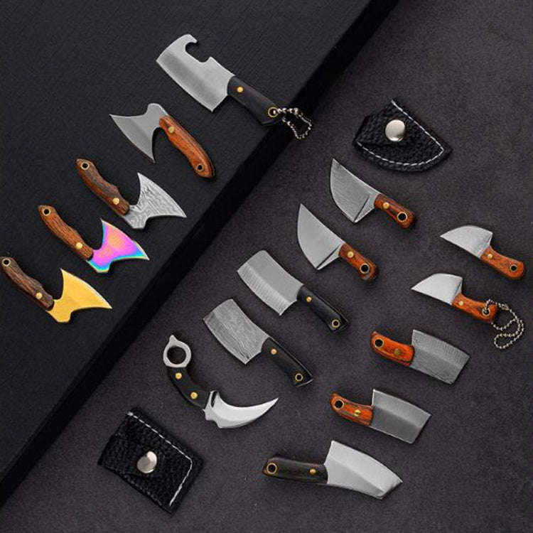 Mini Knife Keychain Portable Removal Express Pendant Accessory With Holster, Model: Axe Laser Pat...