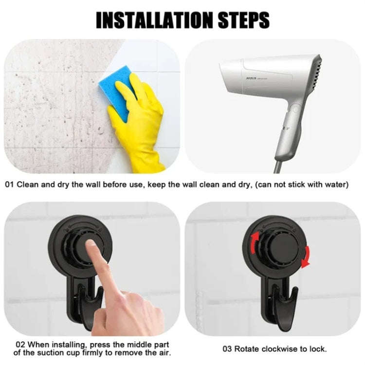 Wall Strong Suction Cup Hook Punch Free Rotating Multi-Purpose Hooks(Transparent)