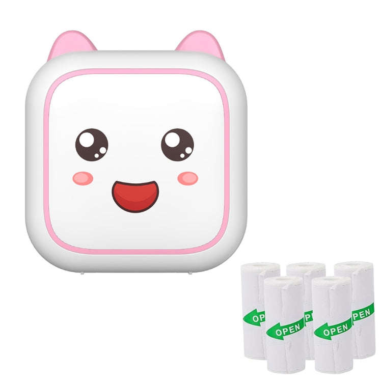 C26 Mini Portable Bluetooth Photo Label Thermal Printer, Spec: Pink+5 Stickers
