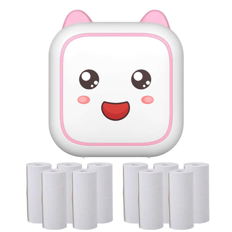 C26 Mini Portable Bluetooth Photo Label Thermal Printer, Spec: Pink+10 Paper