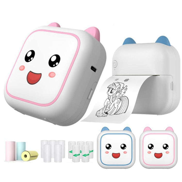 C26 Mini Portable Bluetooth Photo Label Thermal Printer, Spec: Pink+10 Paper