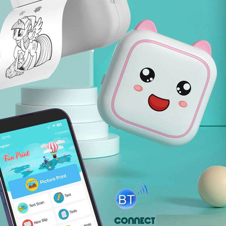 C26 Mini Portable Bluetooth Photo Label Thermal Printer, Spec: Pink+10 Paper