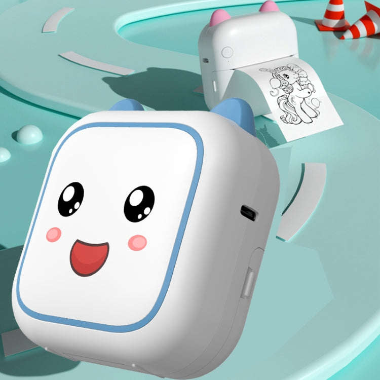 C26 Mini Portable Bluetooth Photo Label Thermal Printer, Spec: Blue+5 Paper+5 Stickers+3 Color Paper