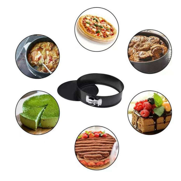 4 In 1 4 Inch /7 Inch /9 Inch /10 Inch  1 Heart and 3 Round Bakeware Cake Molds Baking Pans(Black)