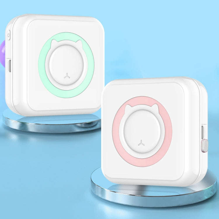 C15 Mini Student Bluetooth Inkless Photo Label Thermal Printer, Spec: Pink+5 Stickers+5 Paper