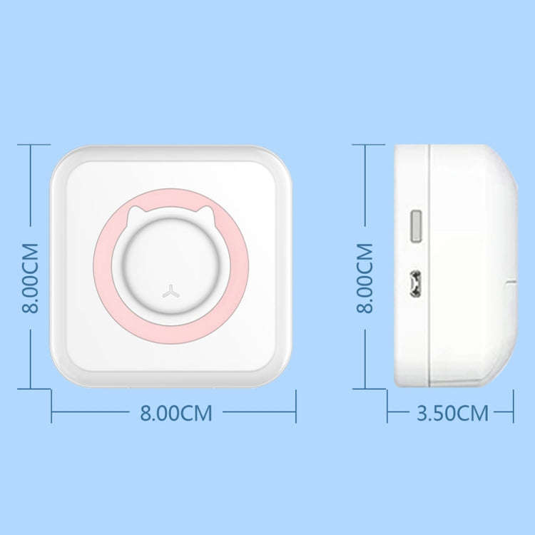 C15 Mini Student Bluetooth Inkless Photo Label Thermal Printer, Spec: Pink+5 Stickers+5 Paper