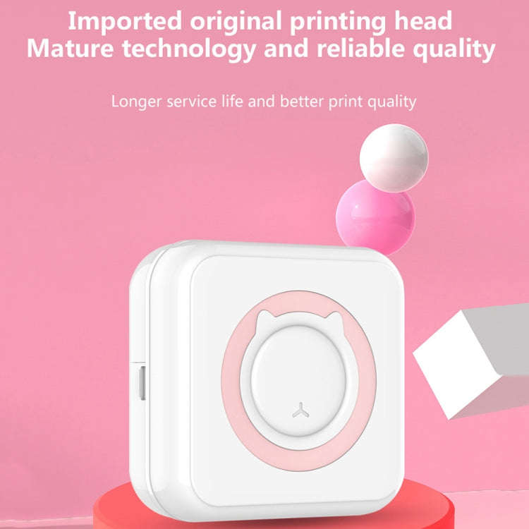 C15 Mini Student Bluetooth Inkless Photo Label Thermal Printer, Spec: Pink+5 Stickers+5 Paper