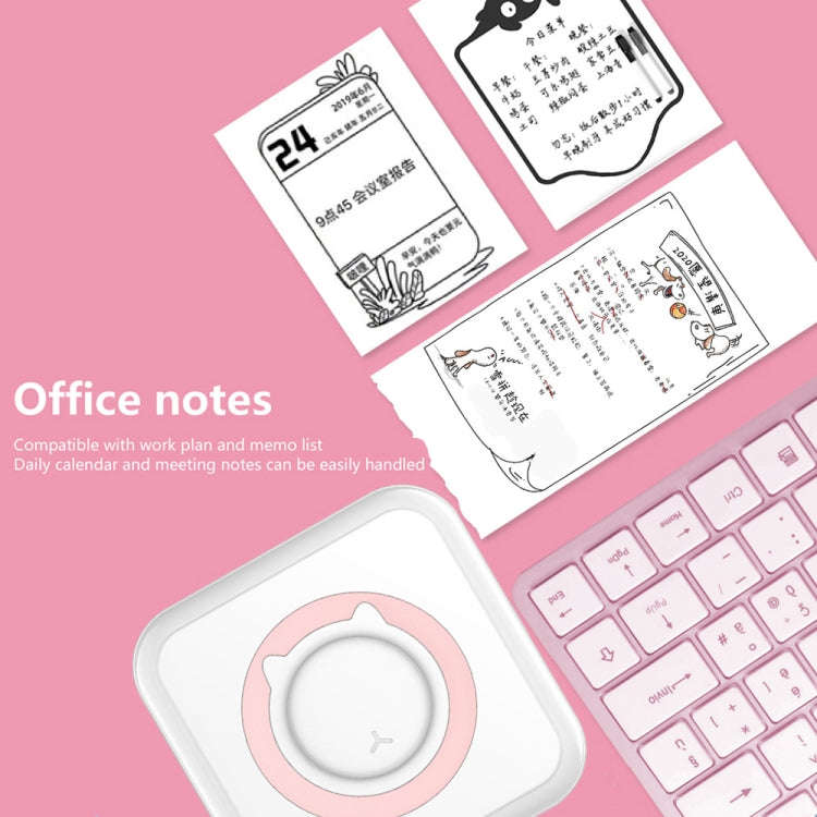 C15 Mini Student Bluetooth Inkless Photo Label Thermal Printer, Spec: Pink+5 Stickers+5 Paper