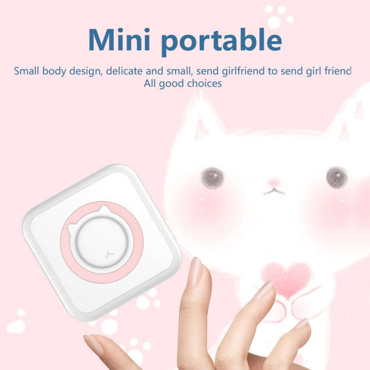 C15 Mini Student Bluetooth Inkless Photo Label Thermal Printer, Spec: Pink+5 Stickers+5 Paper