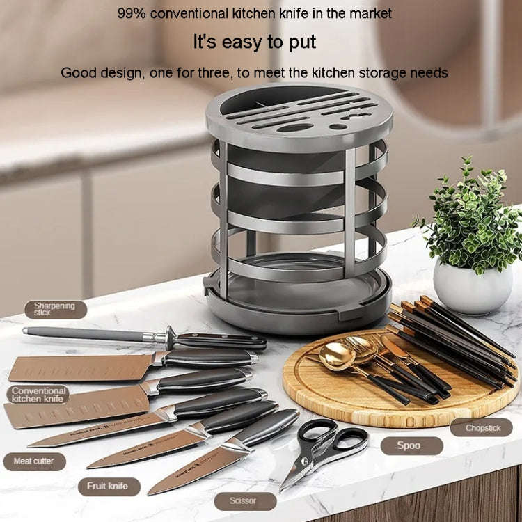 Home Thicken Knife Organizer Chopstick Cylinder Kitchen Drainage Countertop Shelf, Specification:...