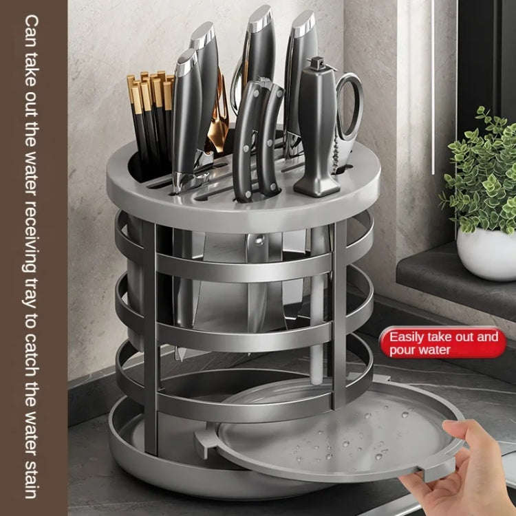 Home Thicken Knife Organizer Chopstick Cylinder Kitchen Drainage Countertop Shelf, Specification:...