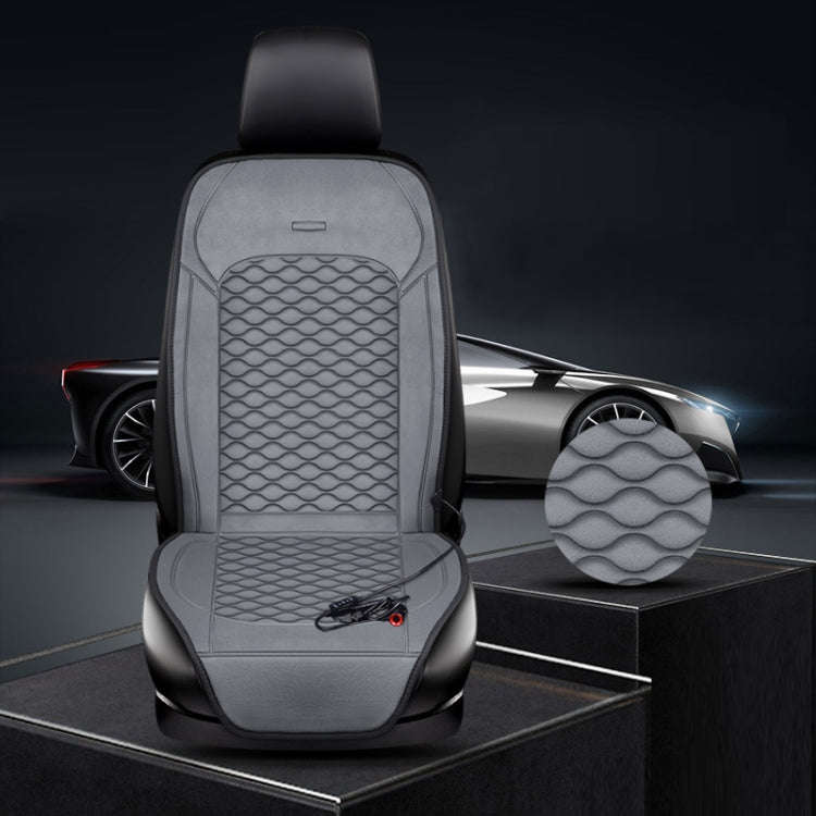 12V Car Winter Electric Heating Short Plush Seat Cushion, Color: Gray